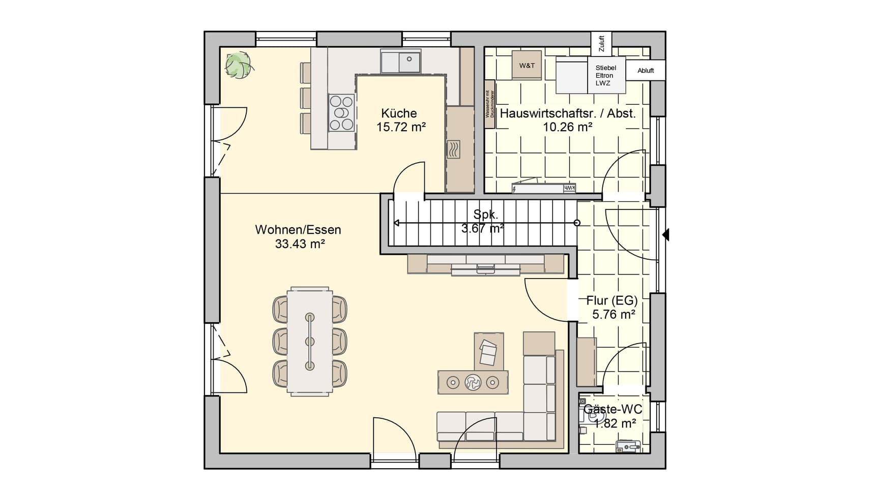 Satteldachhaus London Grundriss EG