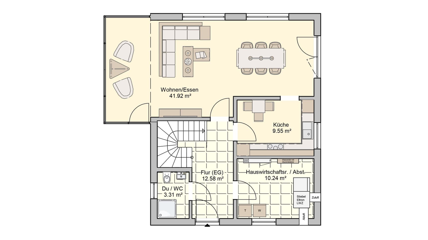 Satteldachhaus Stockholm Grundriss EG