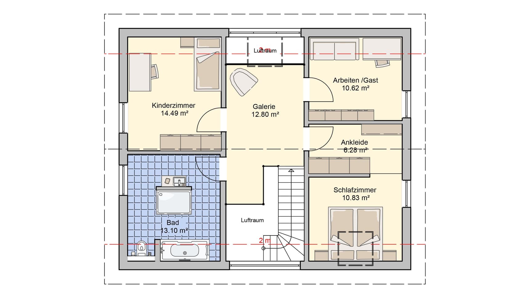 Satteldachhaus Wien Grundriss OG
