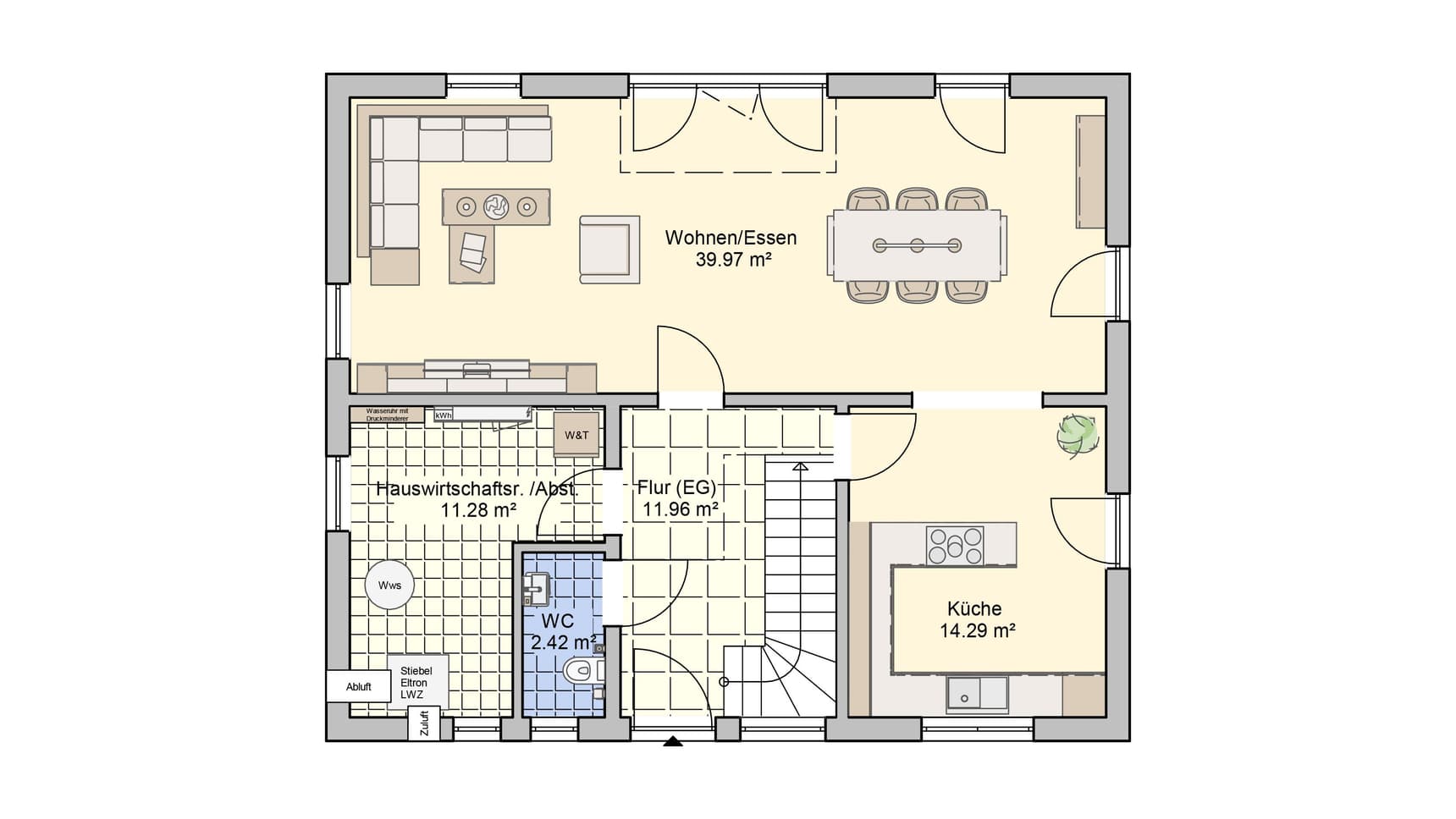 Satteldachhaus Wien Grundriss EG