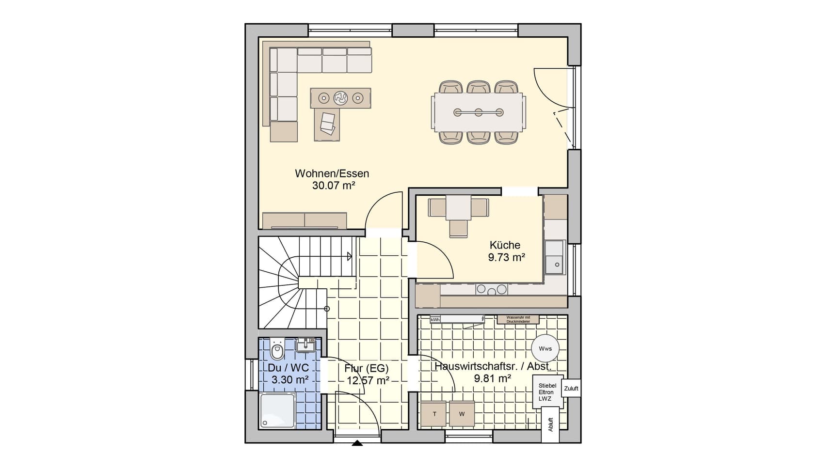Stadtvilla Madrid Grundriss EG