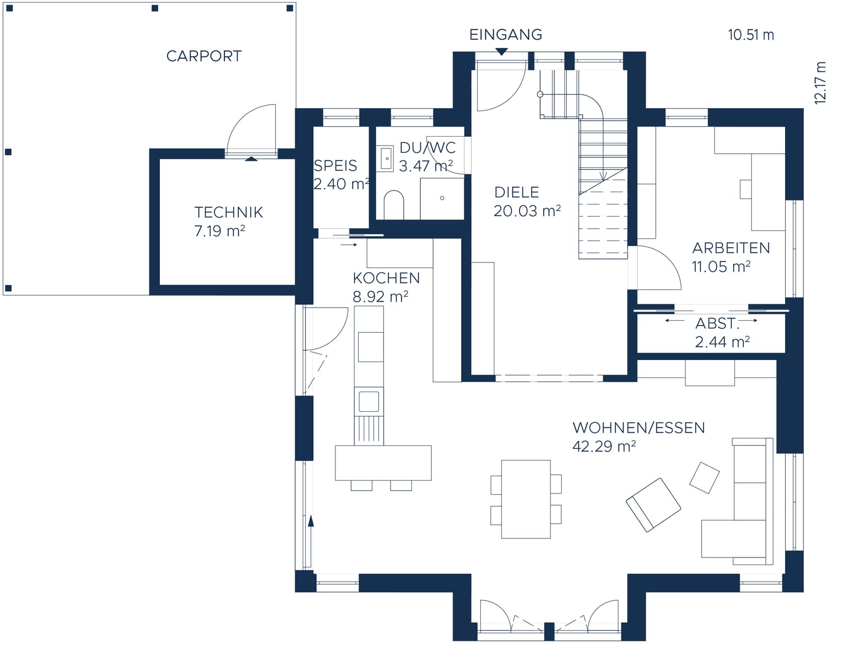 Grundriss EG Musterhaus Heßdorf