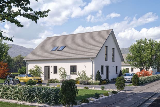 Einfamilienhaus mit Einliegerwohnung von RENSCH-HAUS. Varese. Eingangsansicht.