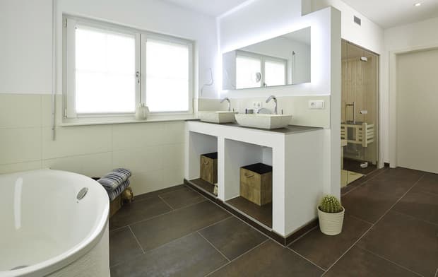 Platz für eine Sauna im Bad.