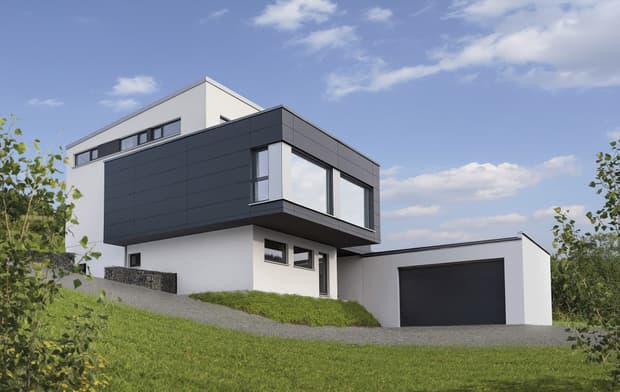 Einfamilienhaus mit Panoramafenster und Garage