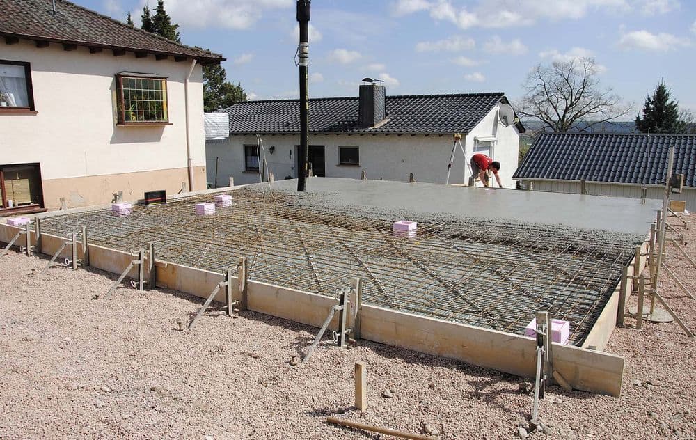 Bodenplatte für den Bau eines Hauses