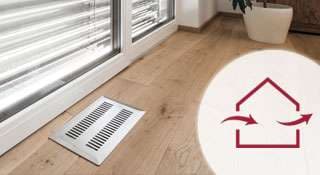 Belüftungsschächte im Wohnzimmer für eine angenehme Temperatur