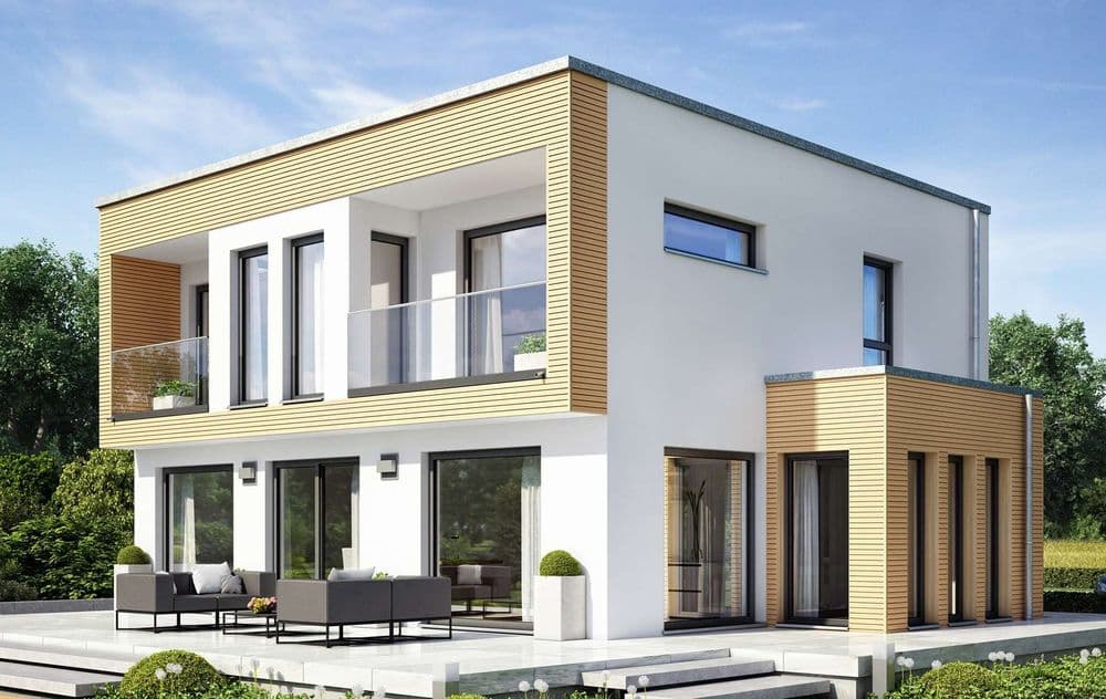 Kubisches Einfamilienhaus mit Erker