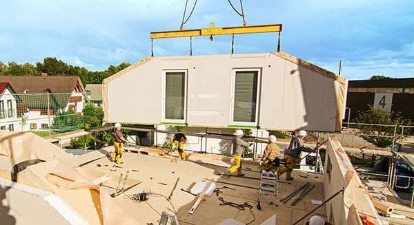 Montage des Obergeschosses