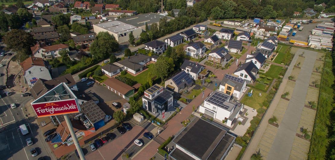 Luftansicht der FertighausWelt Wuppertal