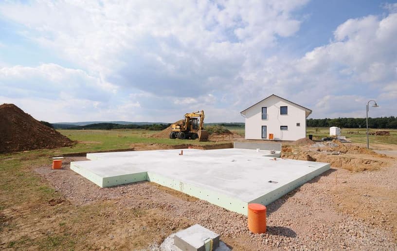 Fundament für den Bau eines Hauses