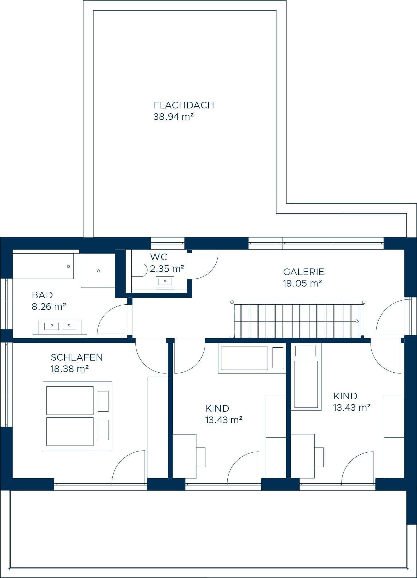 KAMPA Concept 03 Einfamilienhaus Grundriss Obergeschoss