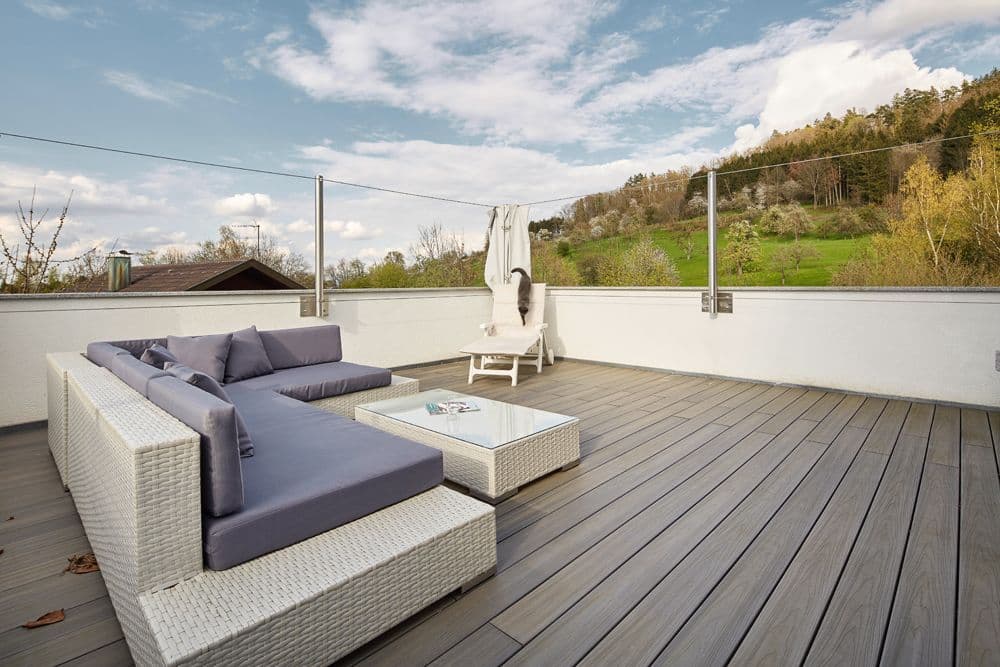 Dachterrasse mit gemauerter Dachumrandung