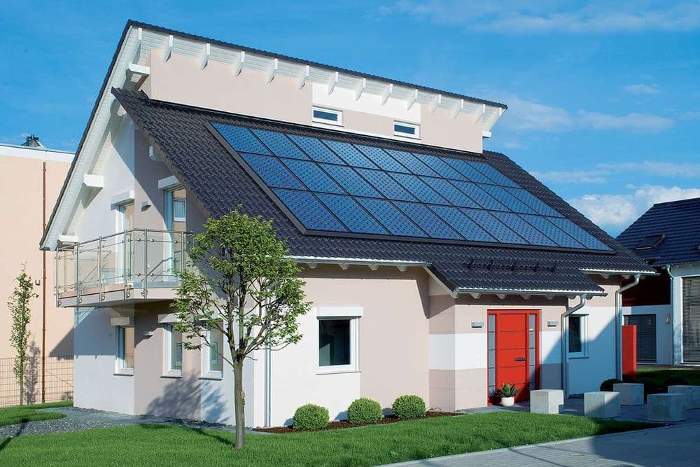 Zweifarbiges Einfamilienhaus mit Pultdach