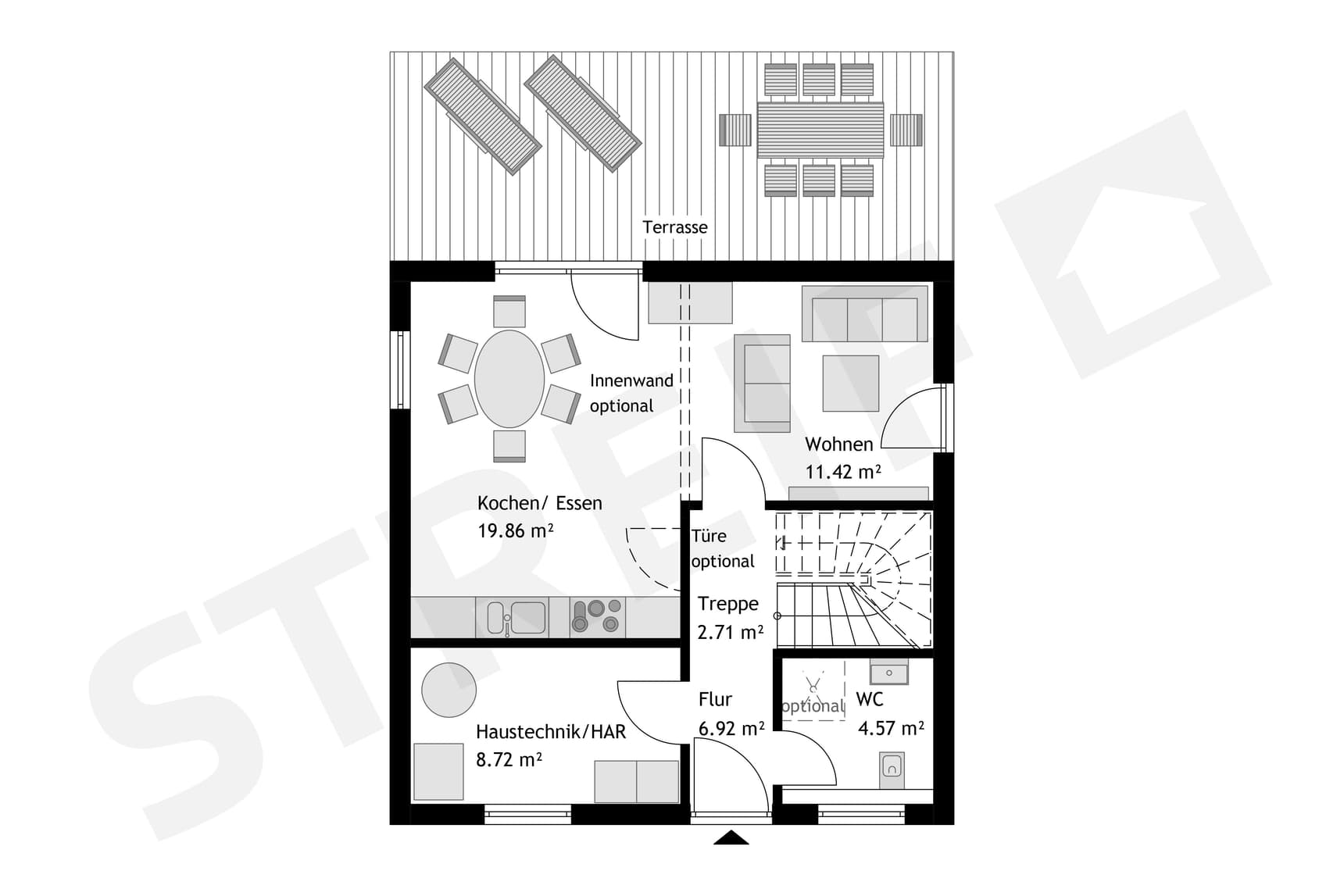STREIF-Fertighaus "Platzwunder Haus Nr. 01“ Grundriss EG