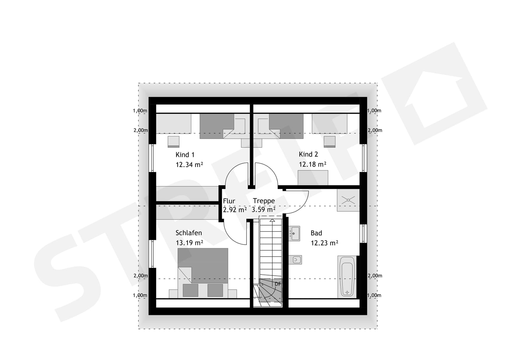 STREIF-Fertighaus "Platzwunder Haus Nr. 04" Grundriss OG
