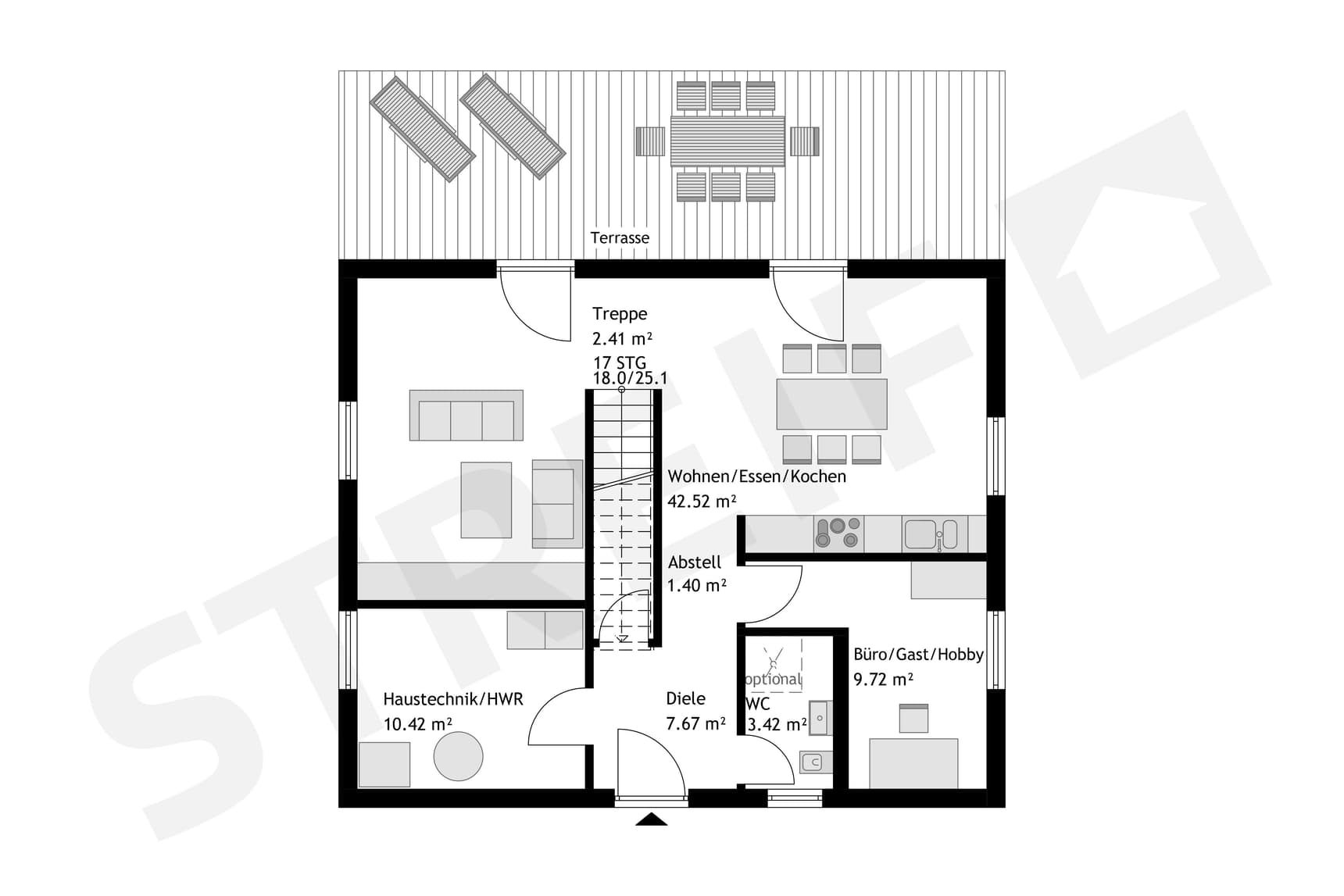 STREIF-Fertighaus "Platzwunder Haus Nr. 05" Grundriss EG