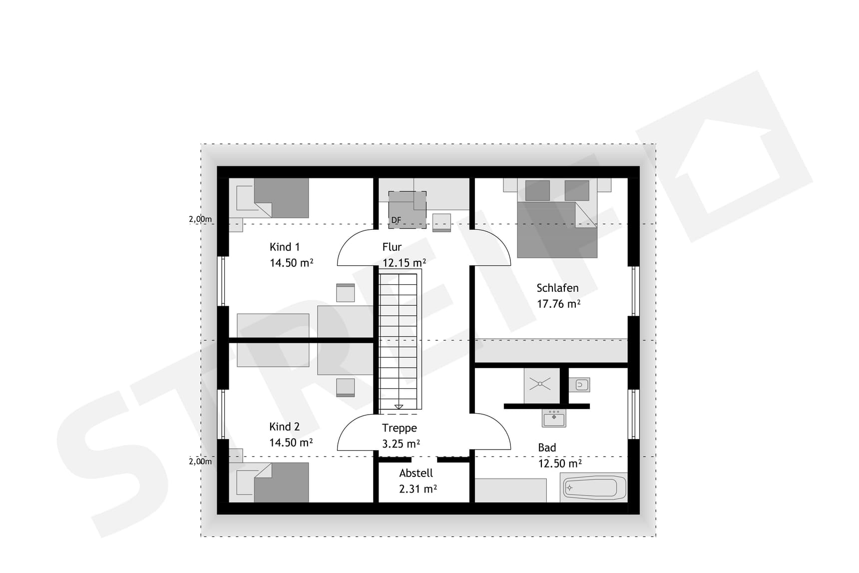 STREIF-Fertighaus "Platzwunder Haus Nr. 05" Grundriss OG