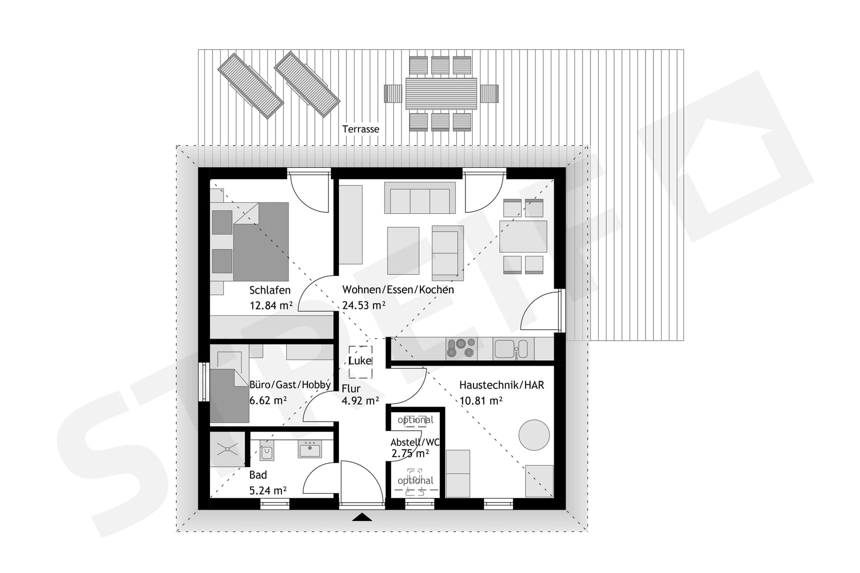 STREIF-Fertighaus "Platzwunder Haus Nr. 07" Grundriss EG