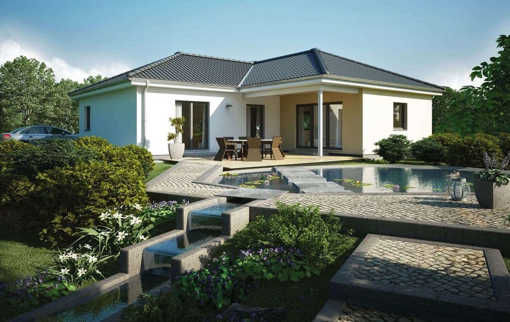 Der Winkelbungalow mit großem Garten