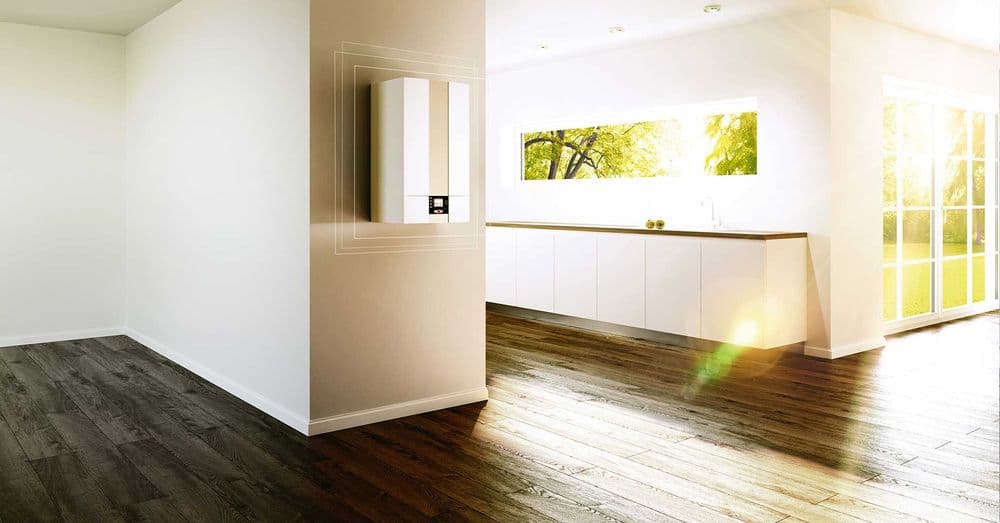 Flur mit WOLF Heizsystem an der Wand