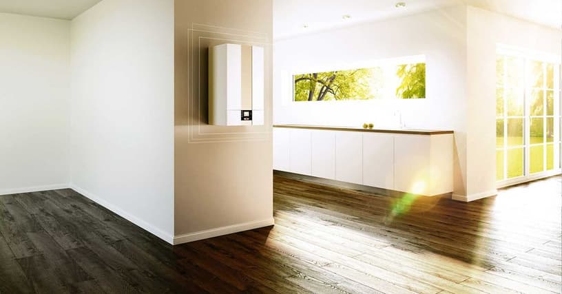 Flur mit WOLF Heizsystem an der Wand
