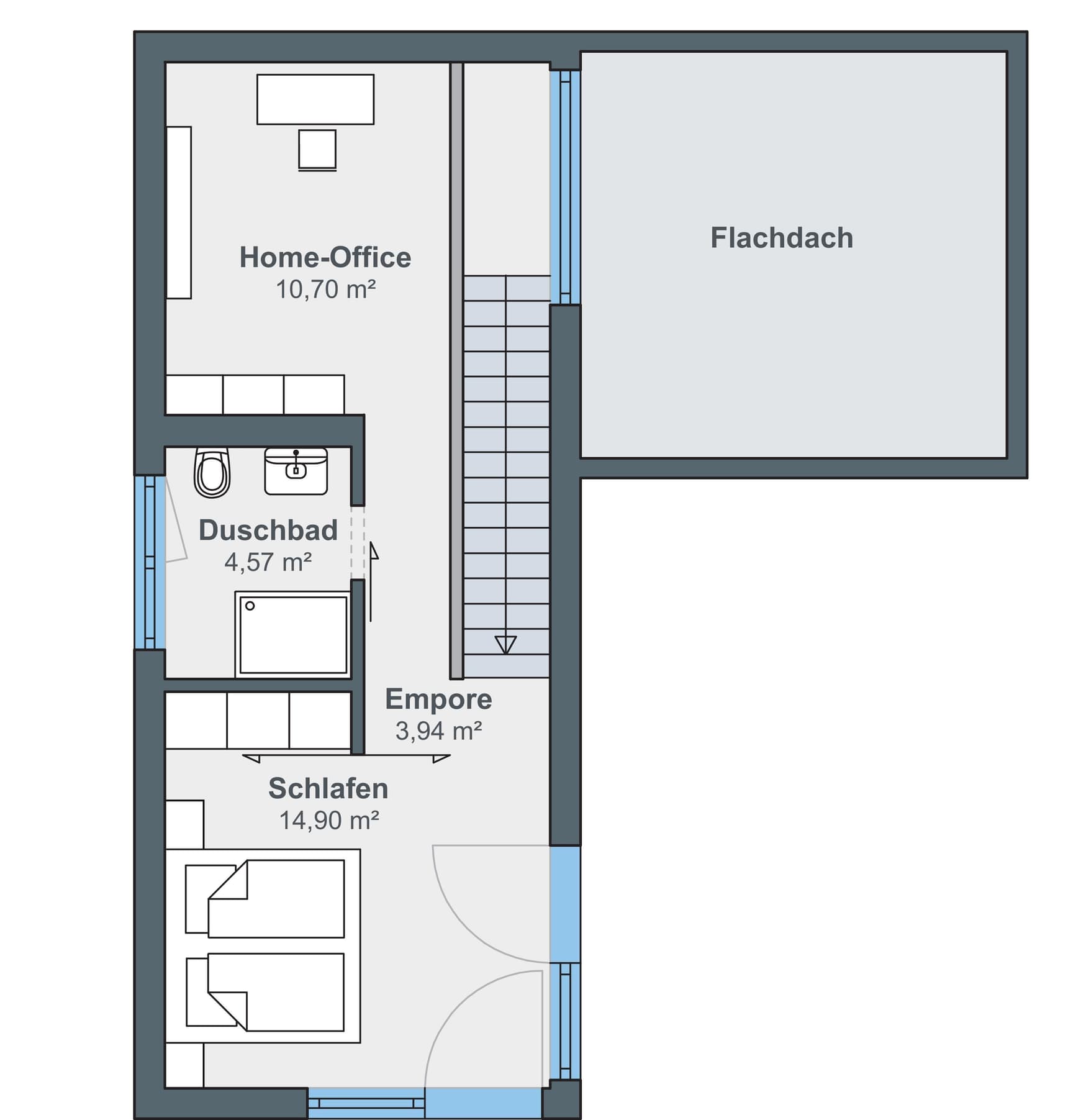 Grundriss Obergeschoss OPTION mit Anbau