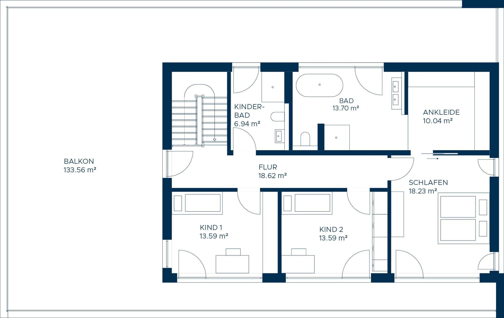 KAMPA Concept 08 Einfamilienhaus Grundriss Obergeschoss
