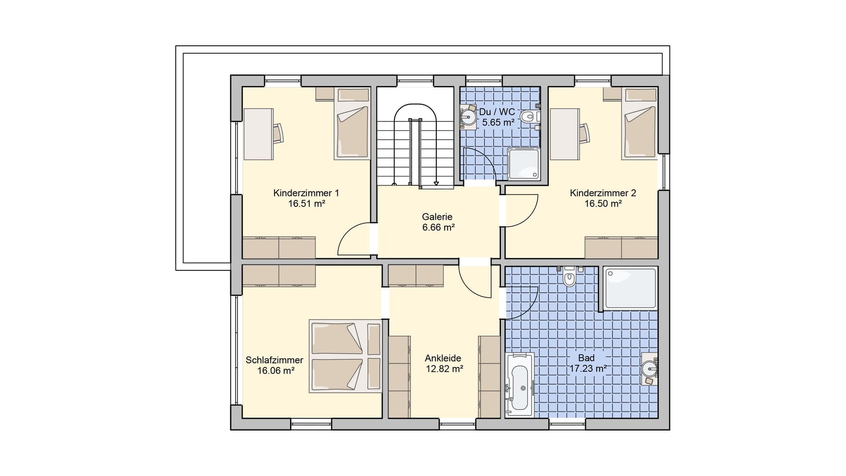 Bauhausstil Freiburg Grundriss OG ohne Garage