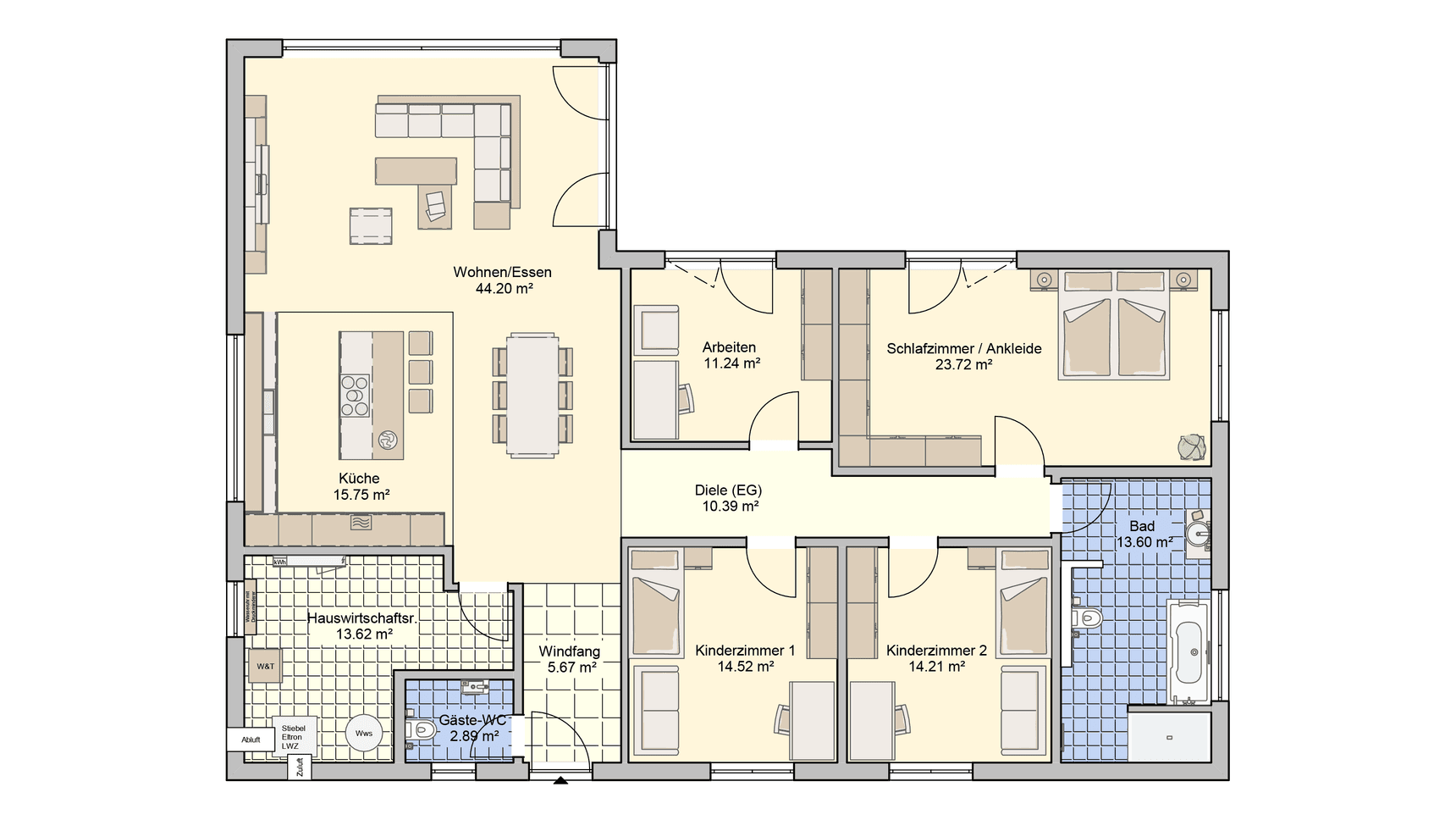 Bungalow Vintra Grundriss