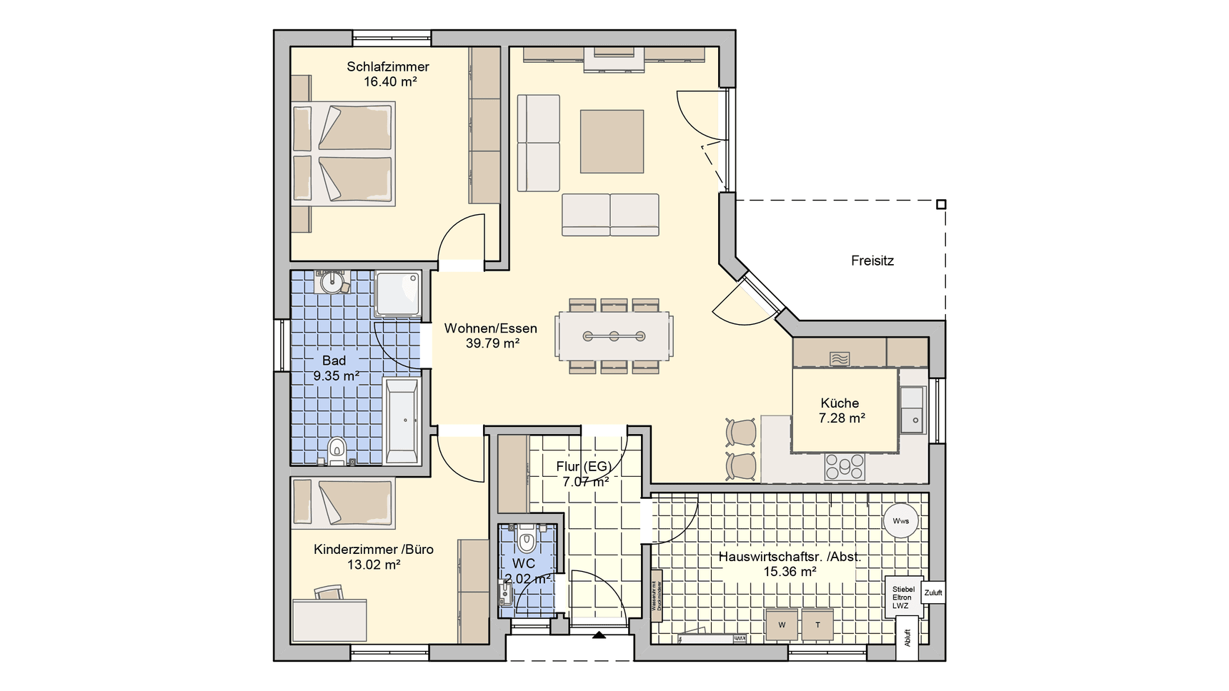 Grundriss Mala Bungalow