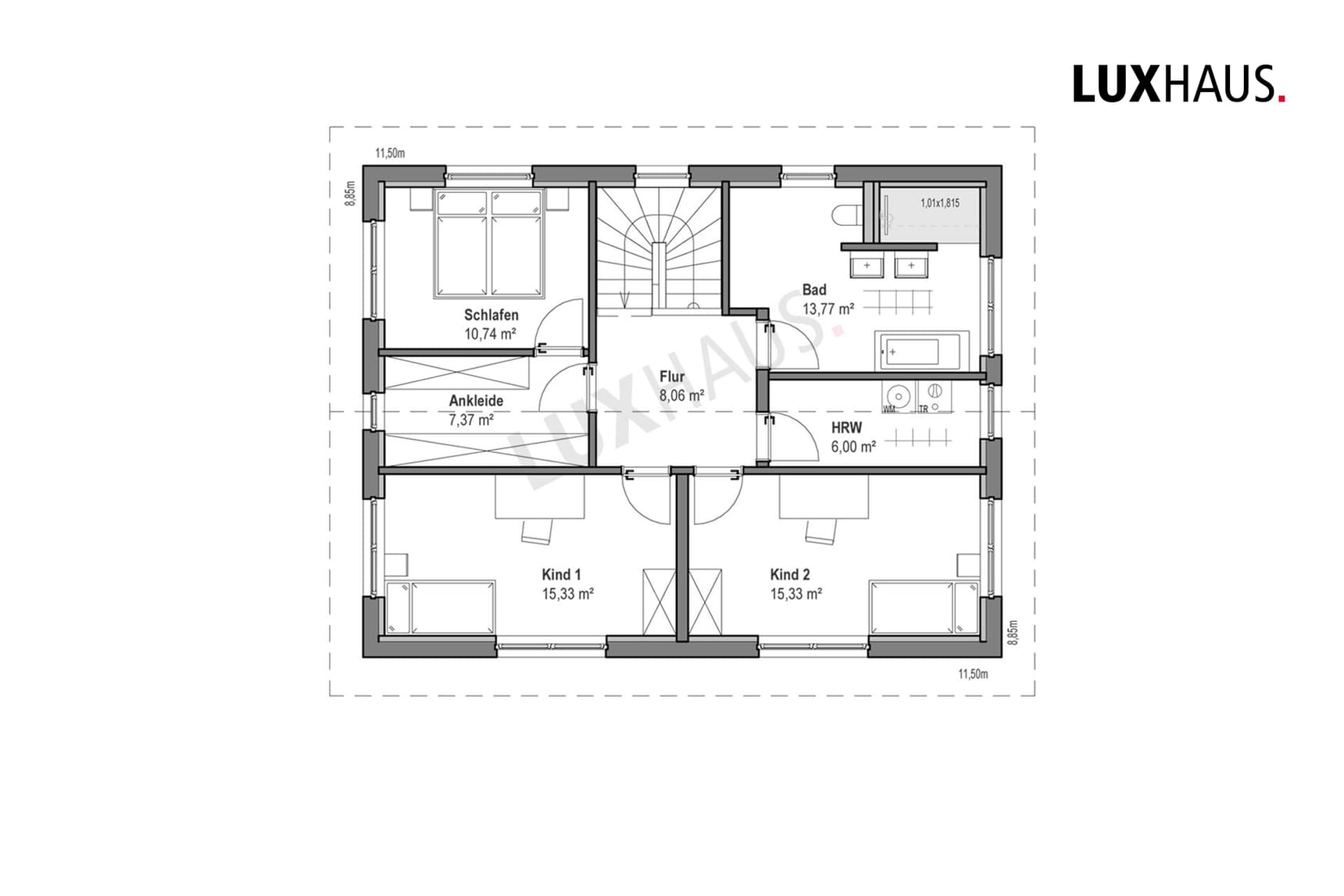Grundriss Luxhaus DG Satteldach Landhaus 151