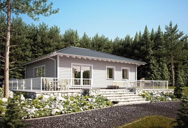 Schwörer-Bungalow mit Holzfassade