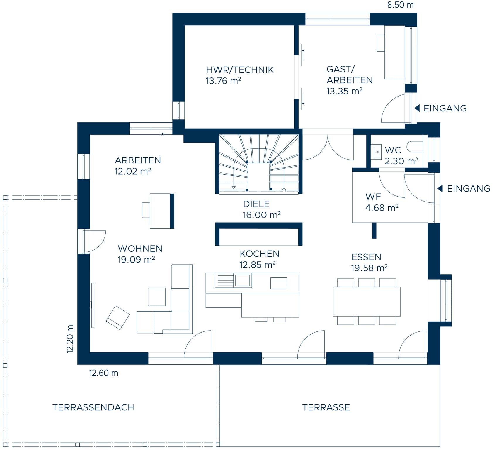 Grundriss EG Musterhaus Villingen-Schwenningen