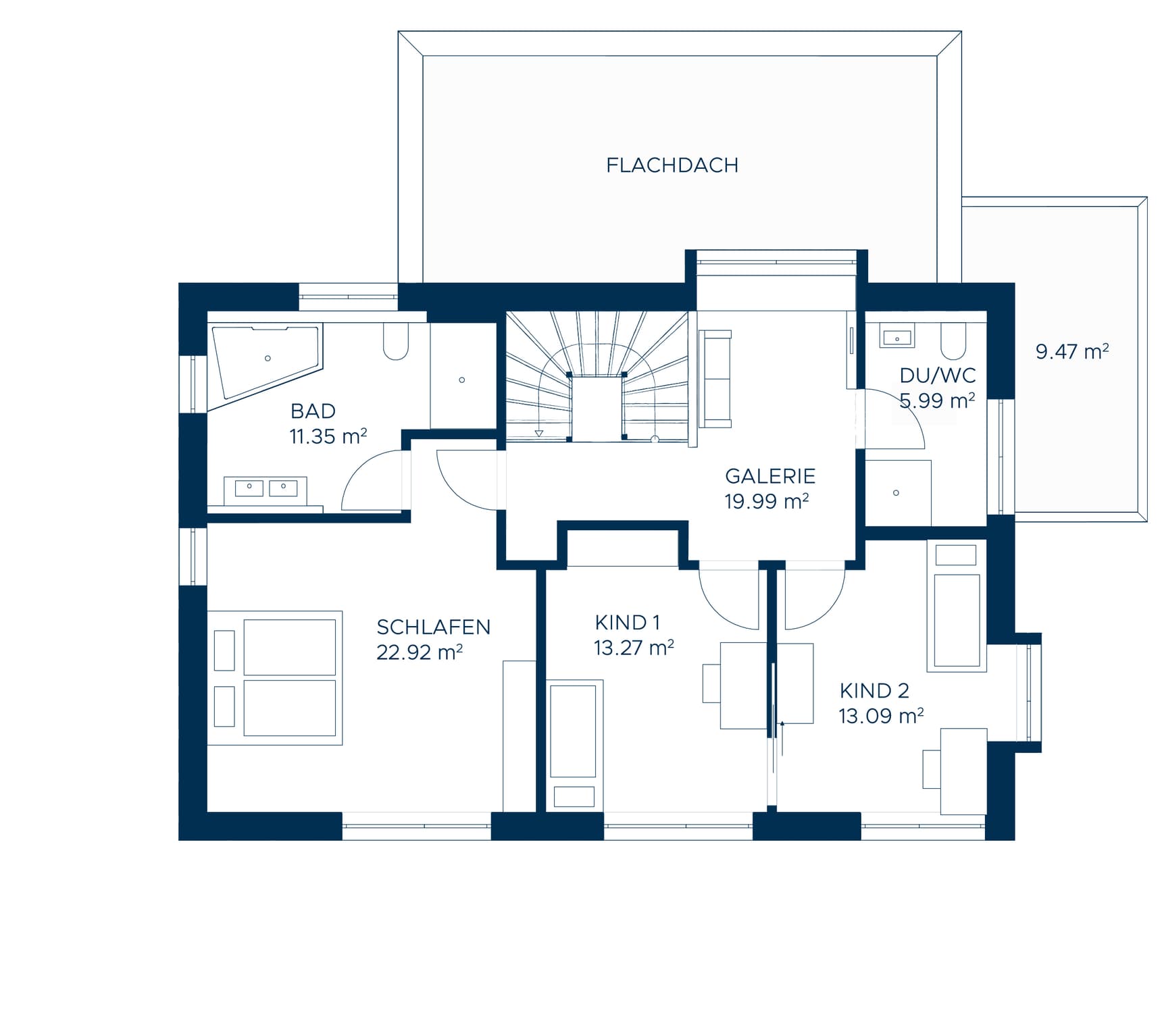 Grundriss OG Musterhaus Villingen Schwenningen