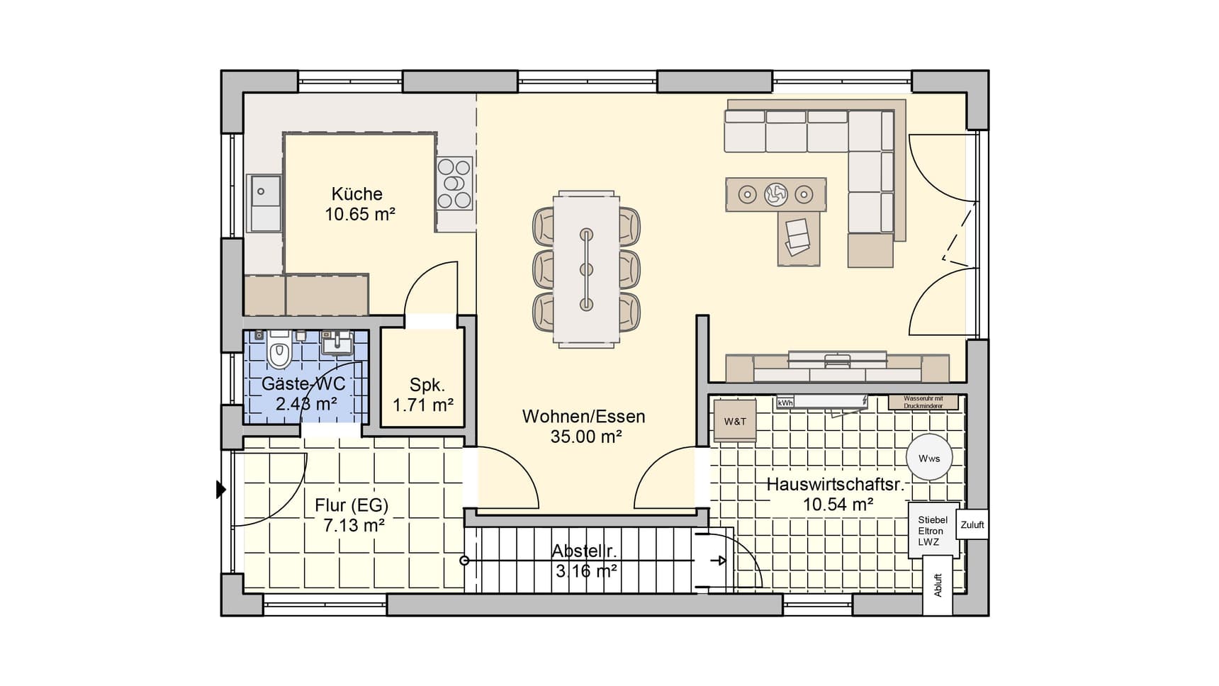 Satteldachhaus Dublin Grundriss EG
