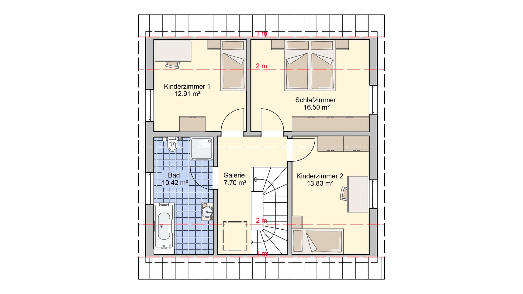 Satteldachhaus Lissabon Grundriss DG