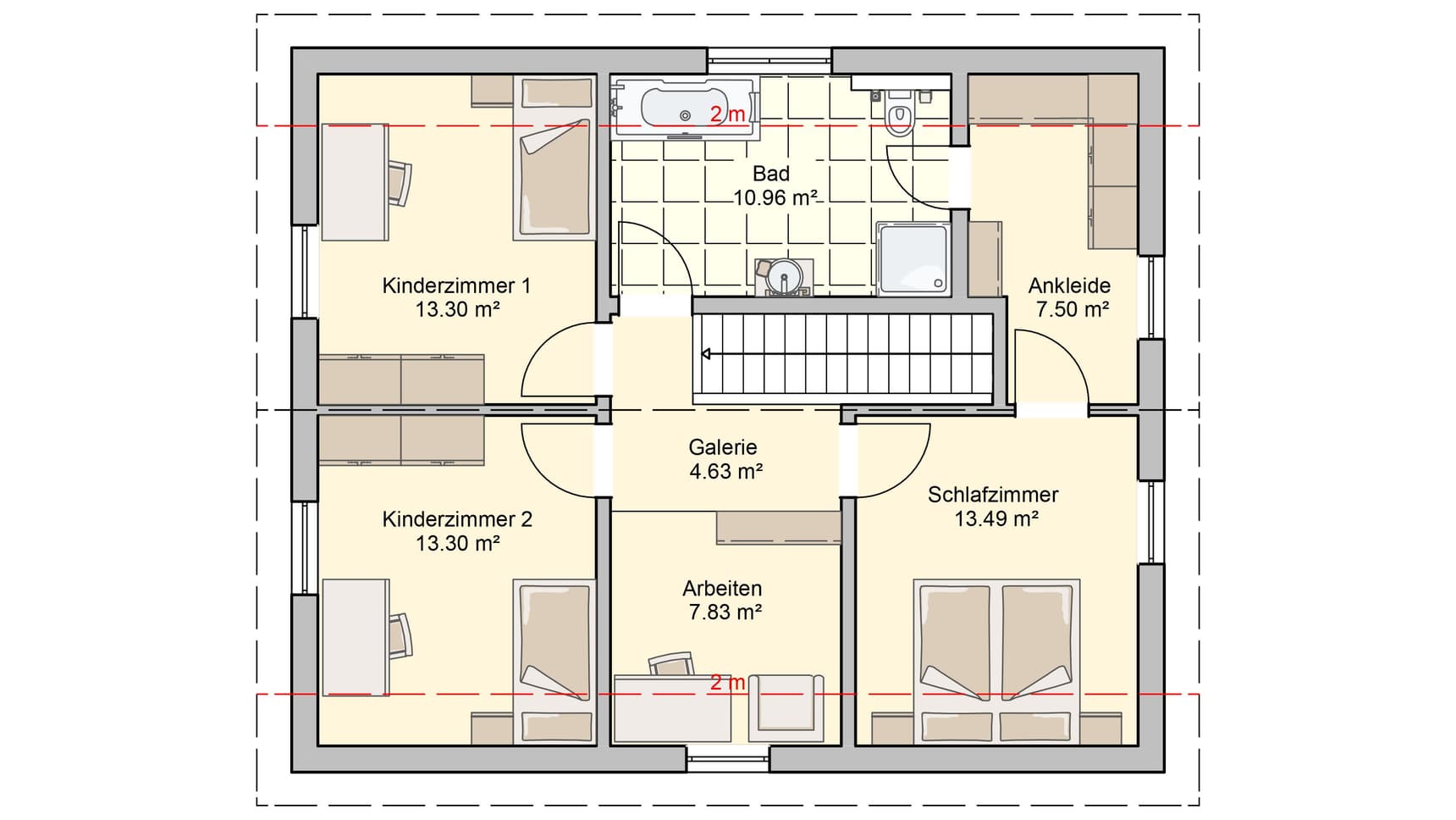 Satteldachhaus Mainz Basisversion Grundriss OG