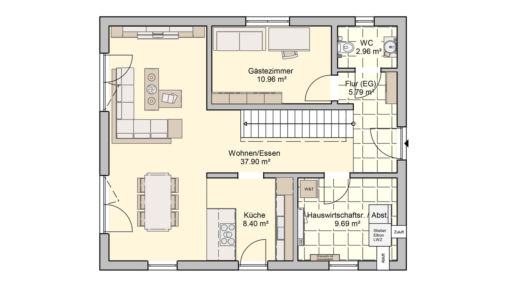 Satteldachhaus Mainz Basisversion Grundriss EG