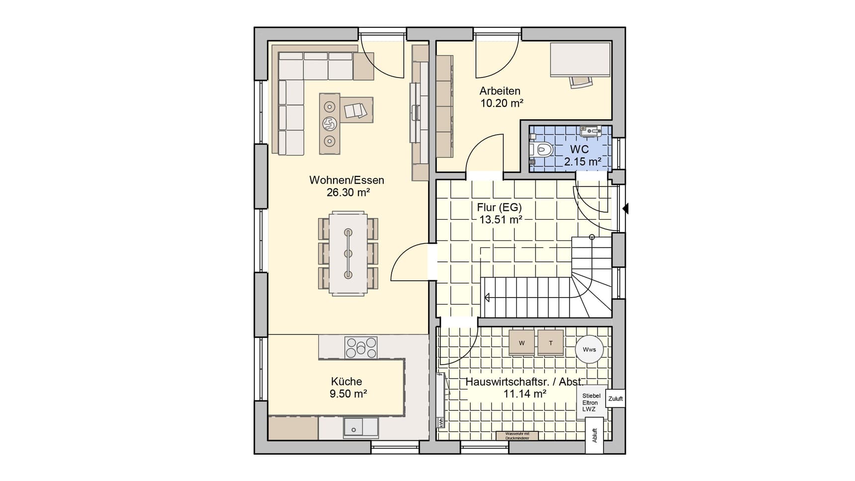 Satteldachhaus Oslo Grundriss EG