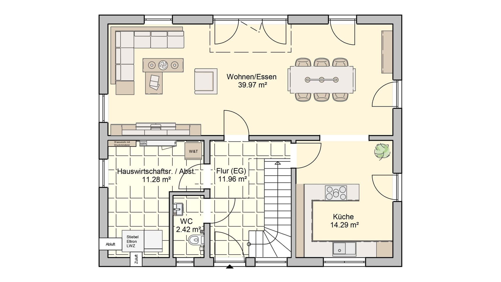Satteldachhaus Wien Grundriss EG